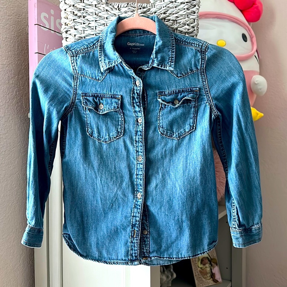 Gap Girls Denim Button Up top